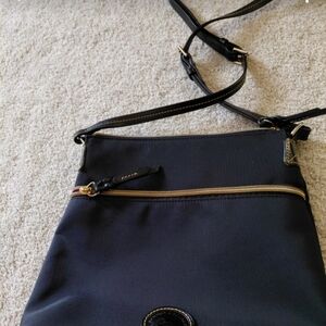 Dooney & Bourke Black Crossbody Bag with Gold Accents